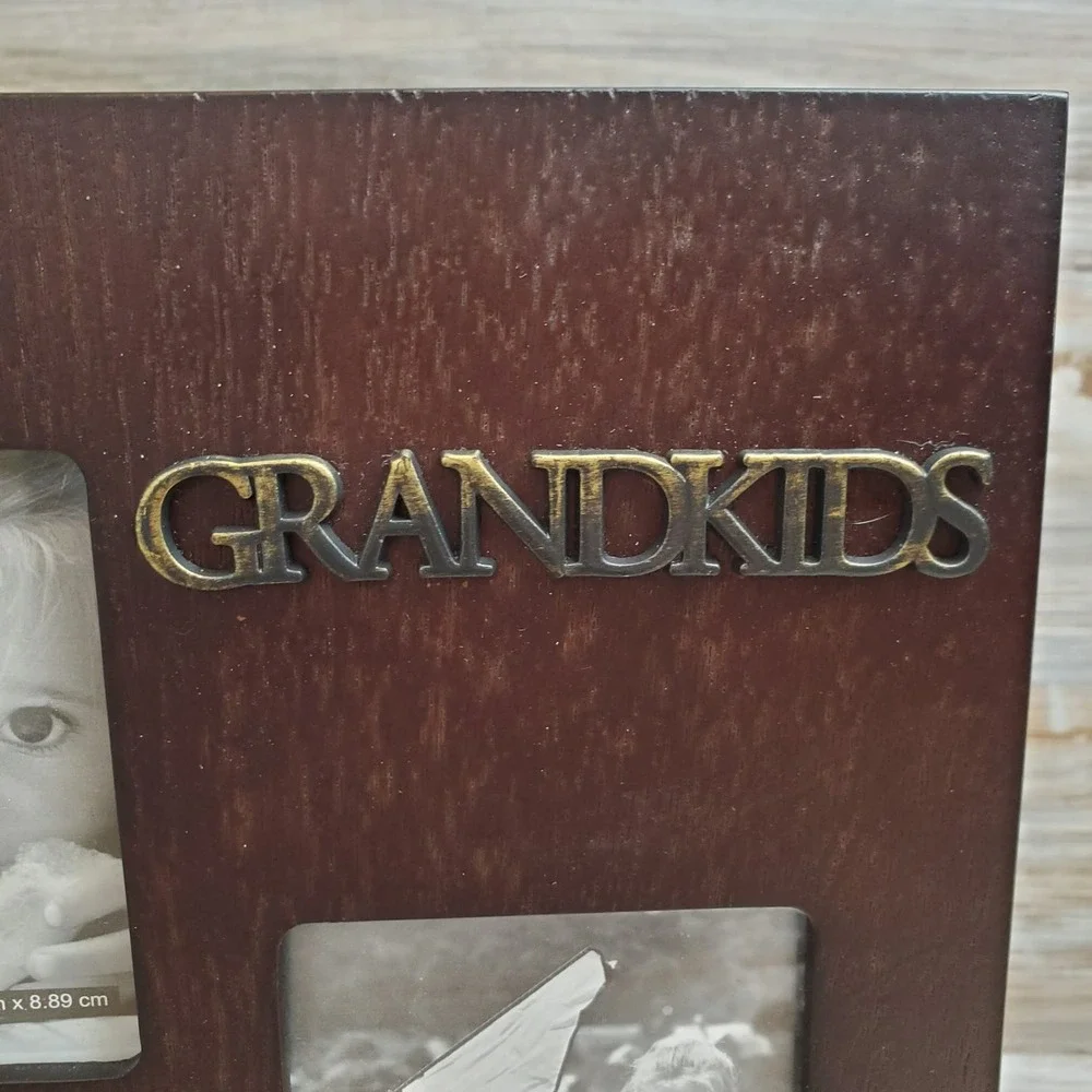 Schurman Retail Group Grandkids Wood Photo Album Dark Brown Multi-Photo Cover